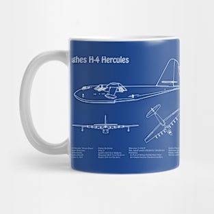 Hughes H-4 Hercules Spruce Goose Blueprint Plans - ADpng Mug